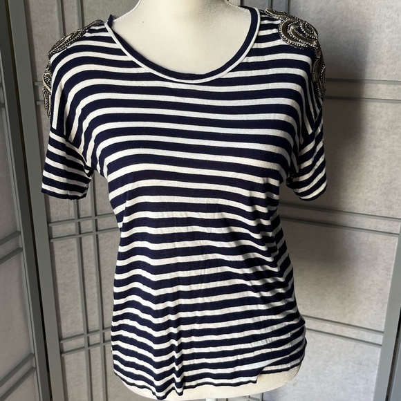 The Kooples Embellished Tee Size 2 Medium - Picture 2 of 8